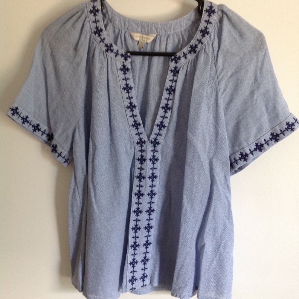 Lucky Brand Embroidered Top Size S